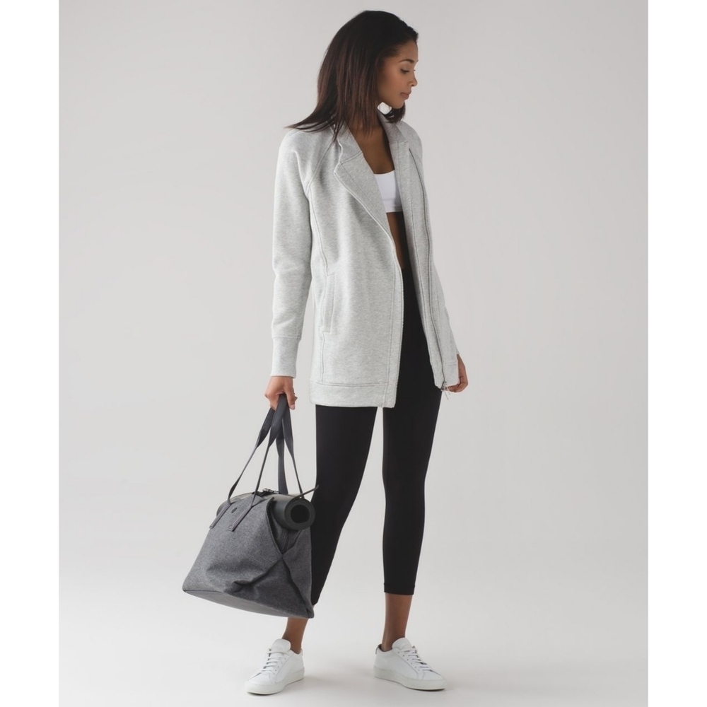 Lululemon Back To It Wrap Zip Up Sweater In Heathered Vapor Size 8 - Picture 8 of 10